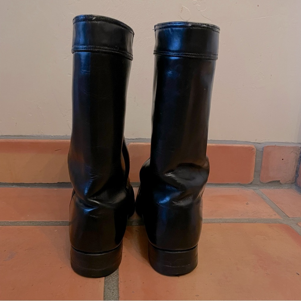 Gaucho Argentino style original leather boots black color size 27,1/2 ( UNISEX)